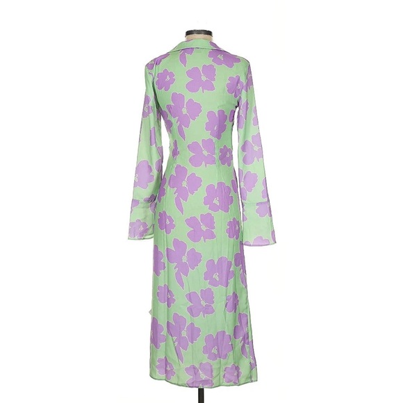 Floral Green and Purple Dress - Picture 6 of 7